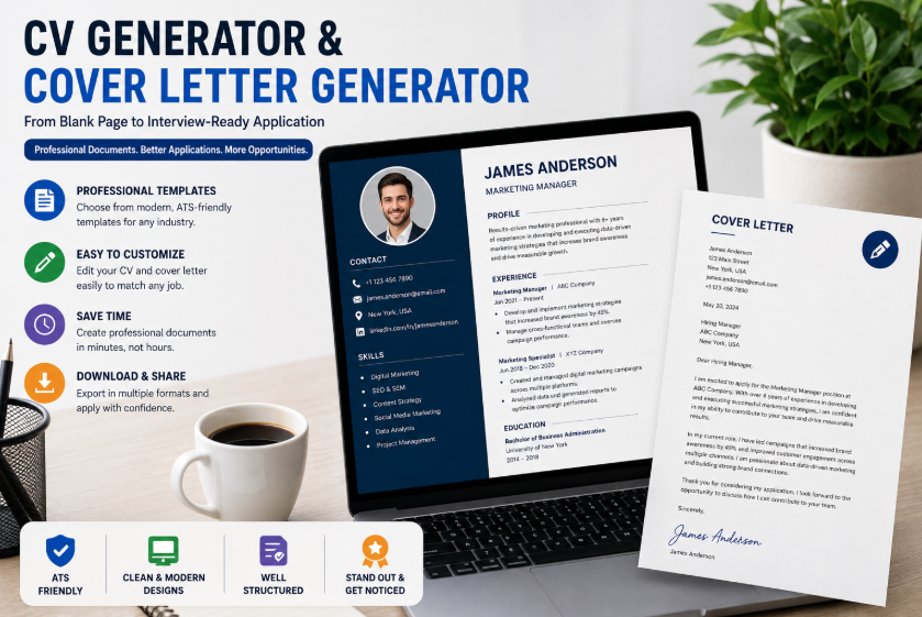From Blank Page to Interview-Ready: How a CV Generator and Cover Letter Generator Help Job Seekers Apply Smarter